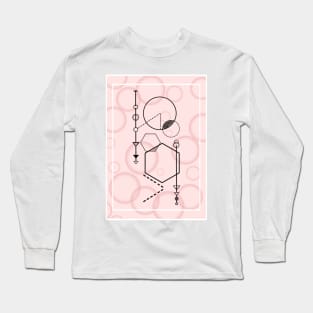 Geometric pink and white design Long Sleeve T-Shirt